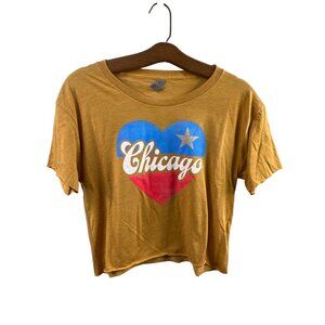 Chicago Star Tshirt Size Medium Short Sleeve Crew Neck Pullover Gold Cotton NEW